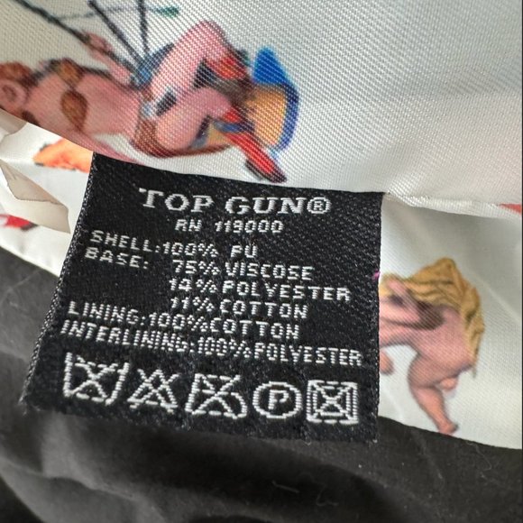 TOP GUN Women's Vegan Leather Brown Bomber Jacket Size S - Picture 9 of 9